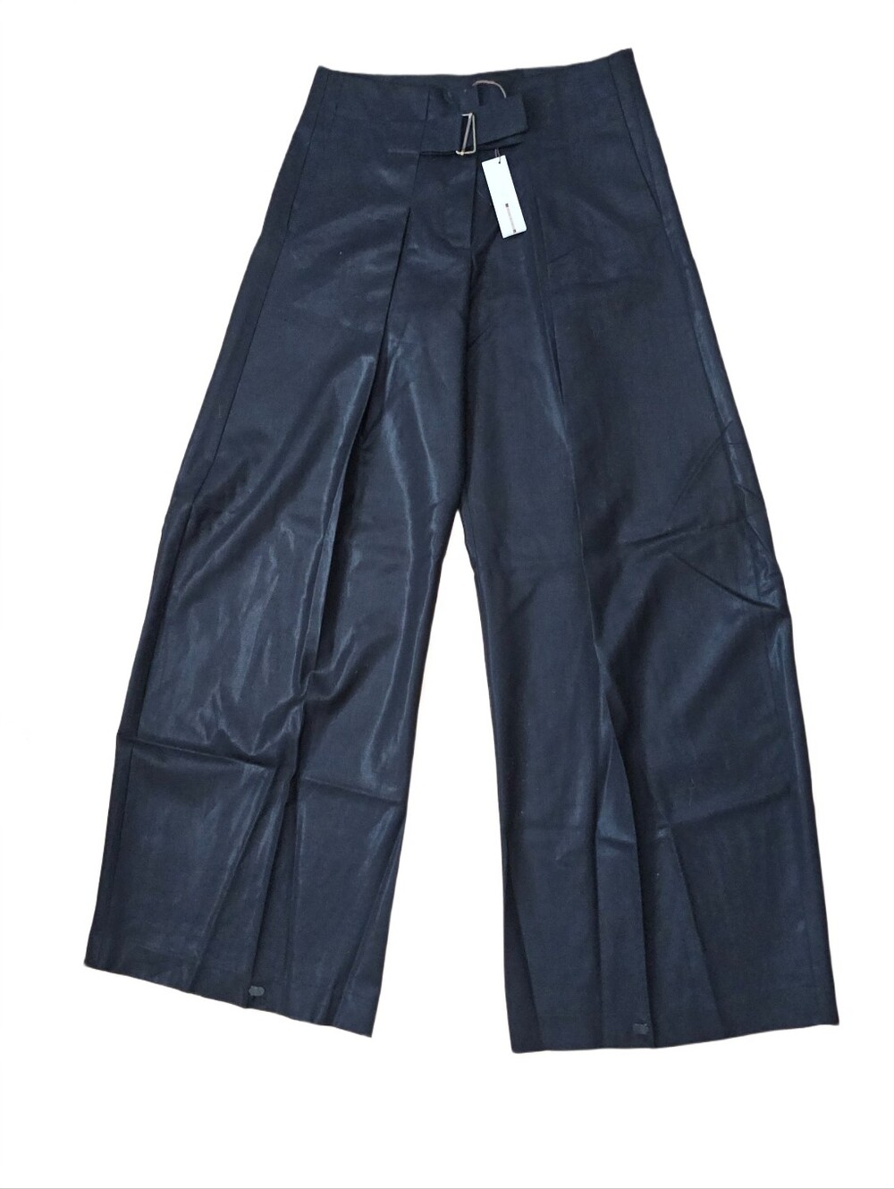 Rozae Nichols Black Wide-Leg Pants with Belted Detail | Size 4 - Picture 2 of 10